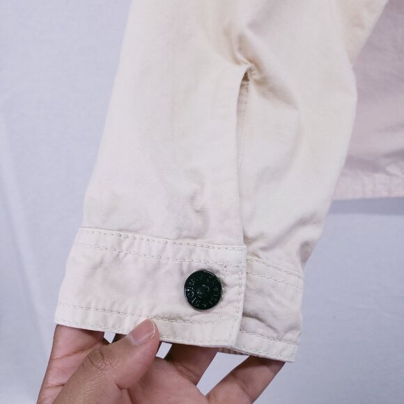 Stone Island Cream Dyed Zip Up Collar Shirt Jacket With Chest Pockets Size XL - Picture 15 of 16